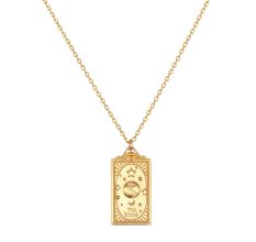 The World Tarot Necklace, Brass with 22k gold plated necklace for women, Handmade brass jewelry